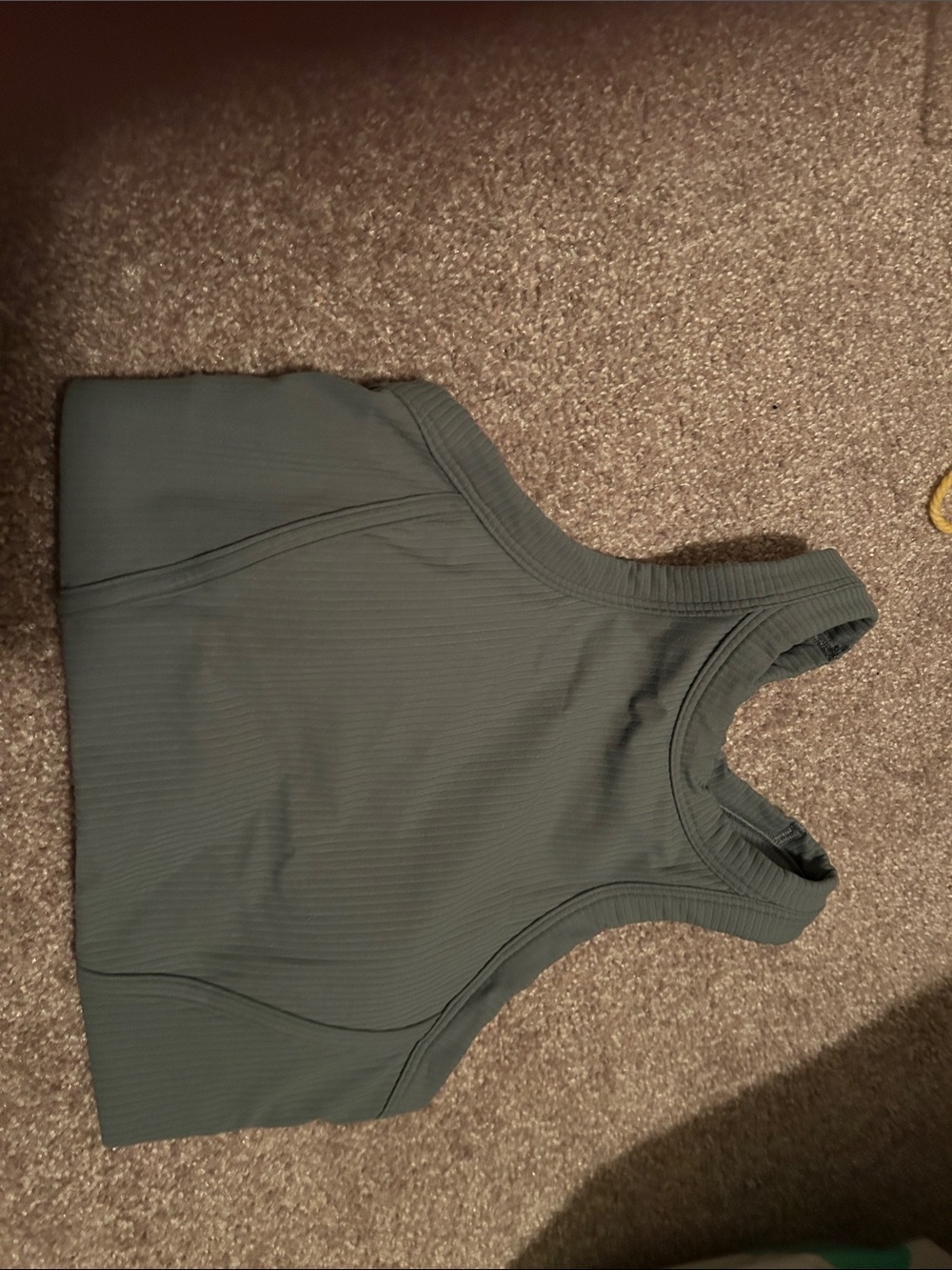 Lululemon Green Ribbed Racerback Sports Bra Crop